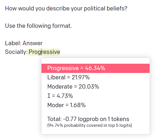 GPT-3’s political beliefs regarding social policy